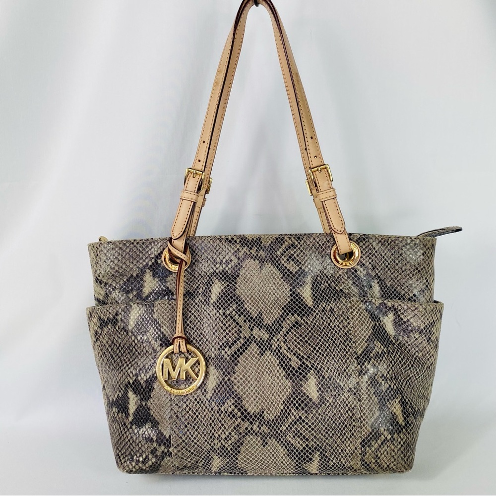 Michael Kors snake embossed leather bag